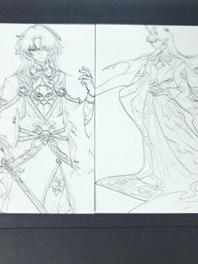 Honkai Star Rail Art Sketch Card Husbando Anime Guy 6 x 4 Lot of 2 F